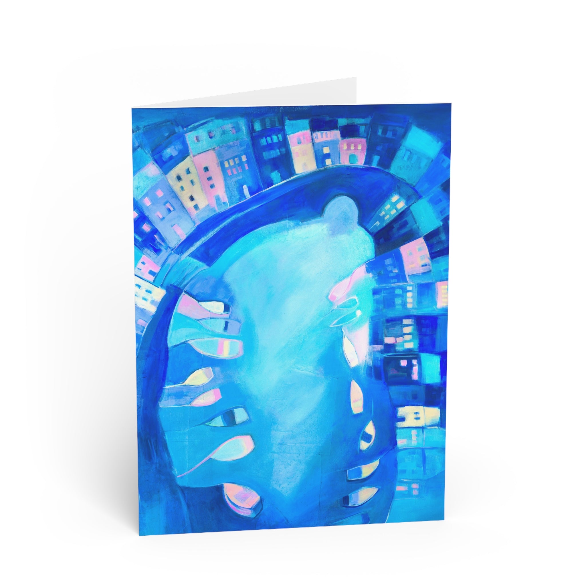 Greeting Card: Polperro In Blue