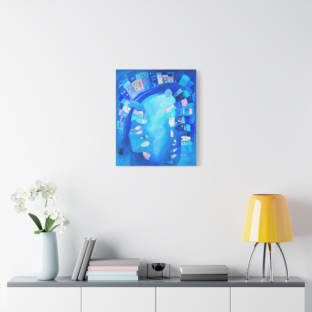 Canvas Print: Polperro In Blue