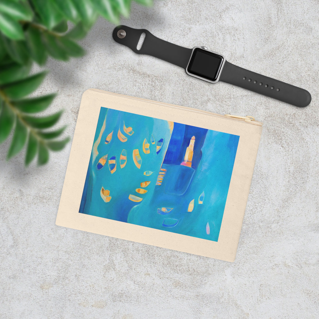 Cotton Accessory Pouch: St Ives In Blue