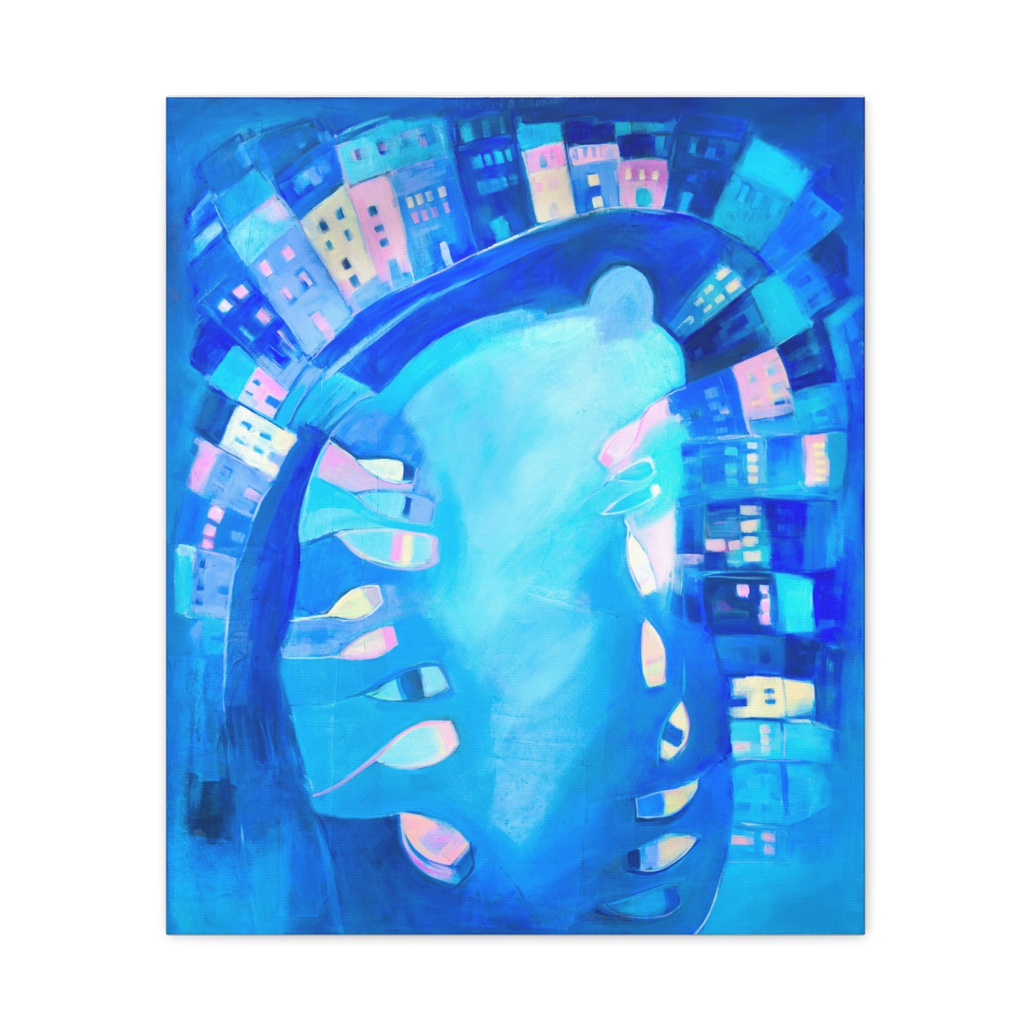 Canvas Print: Polperro In Blue