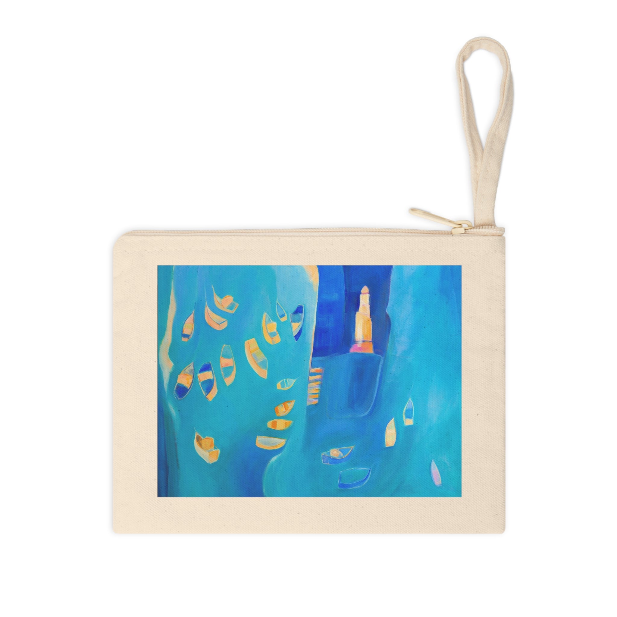 Cotton Accessory Pouch: St Ives In Blue