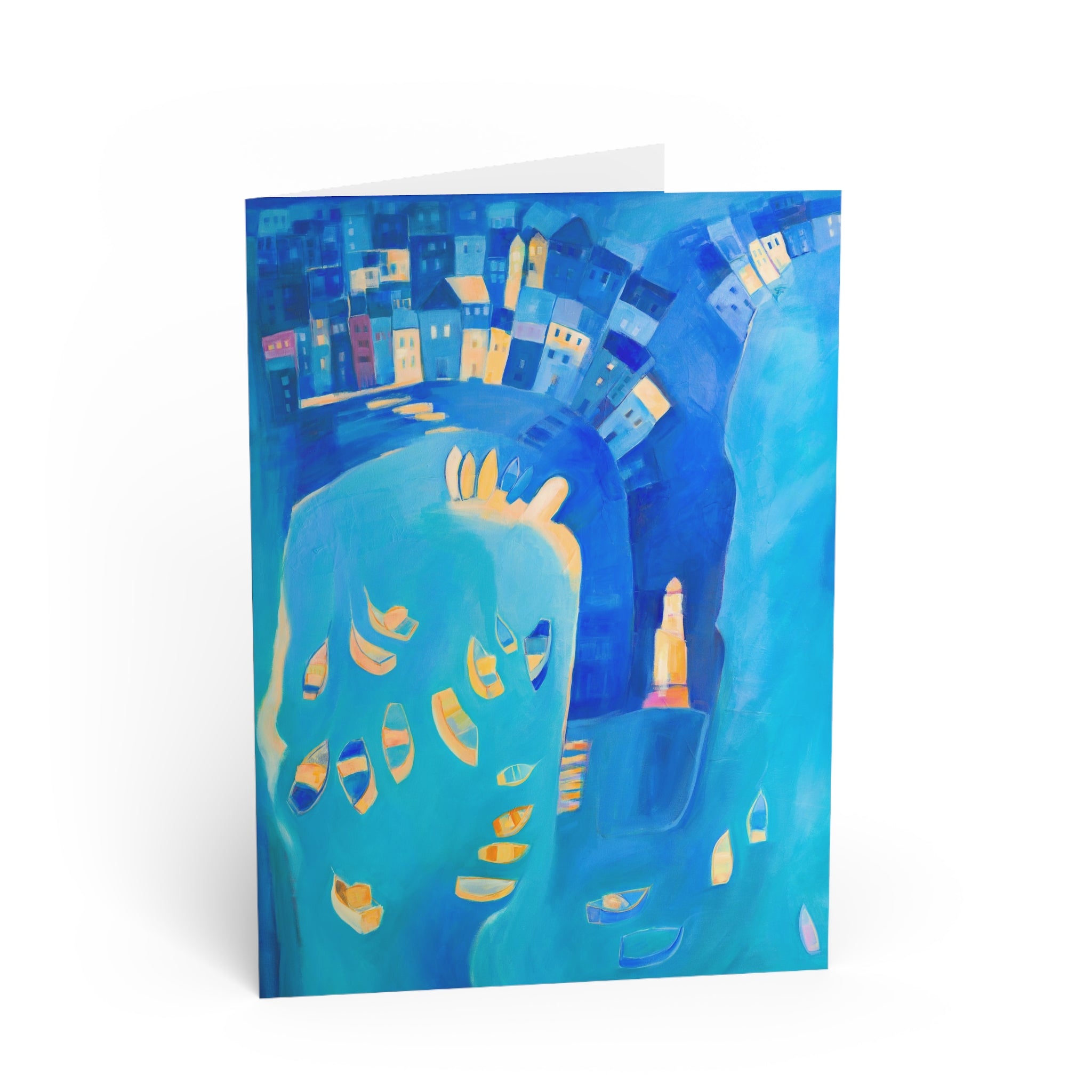 Greeting Card: St Ives In Blue