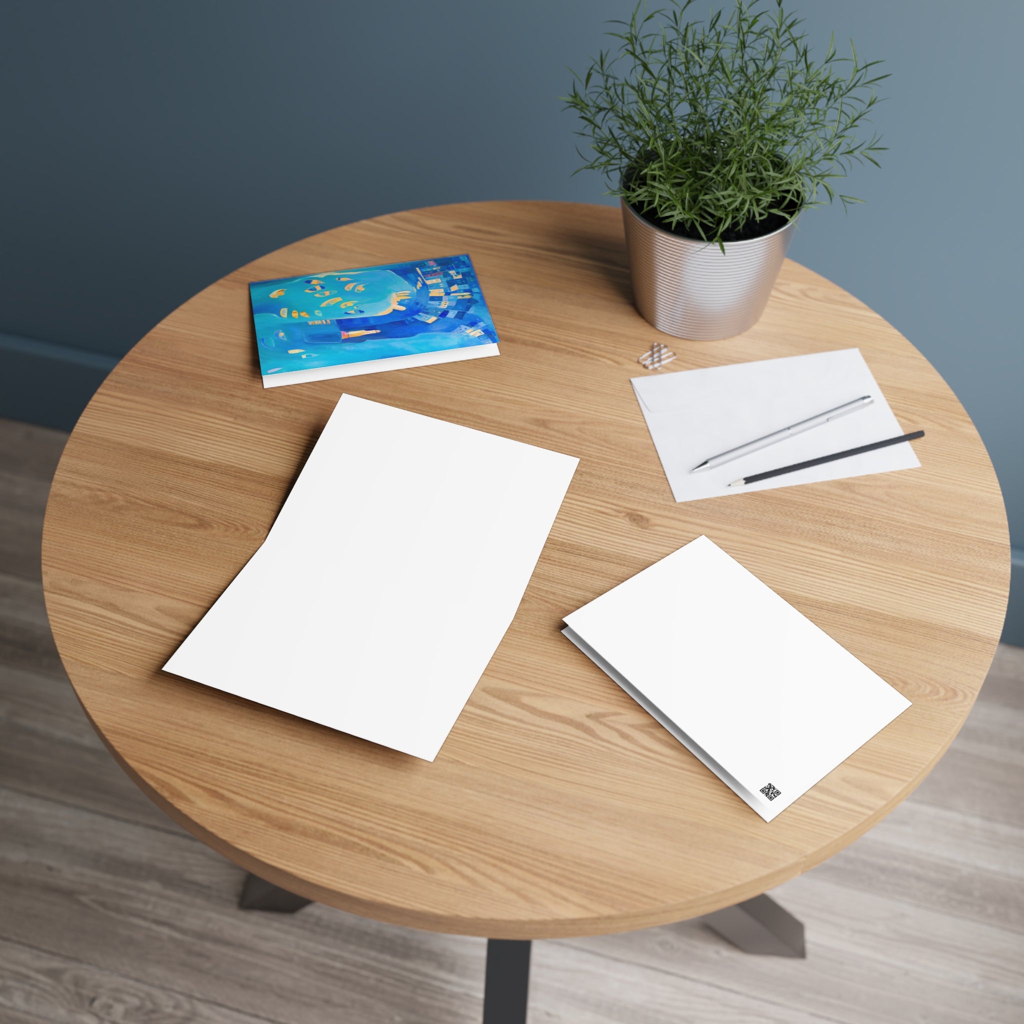 Greeting Card: St Ives In Blue