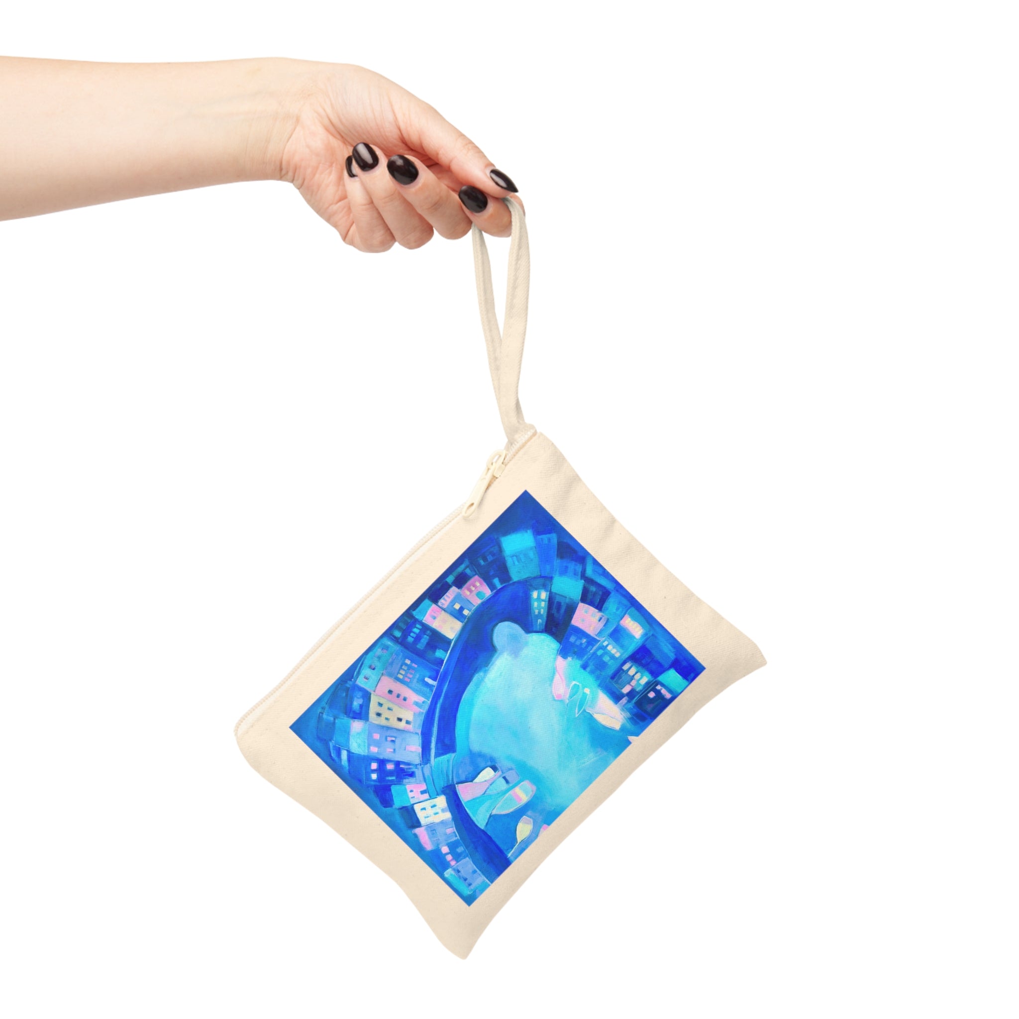 Cotton Accessory Pouch: Polperro In Blue