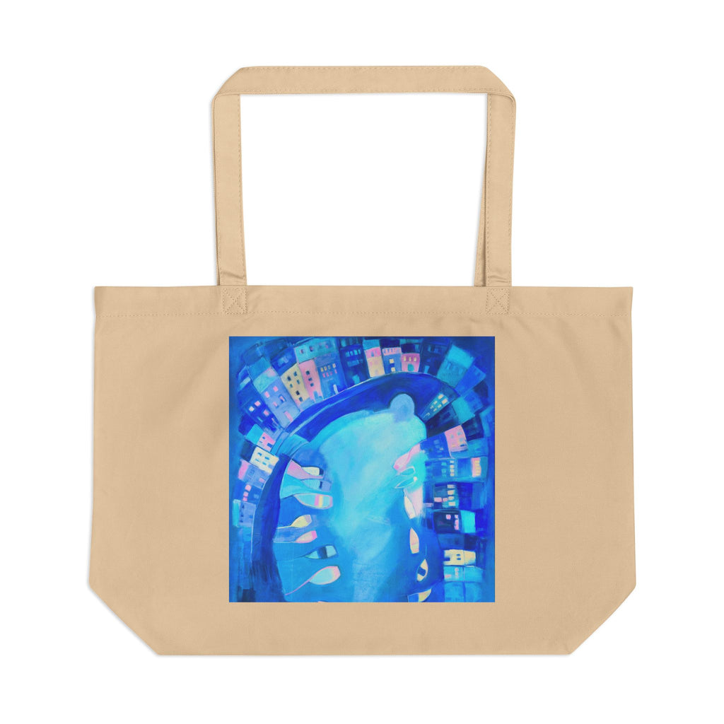Organic Cotton Tote Bag: Polperro In Blue