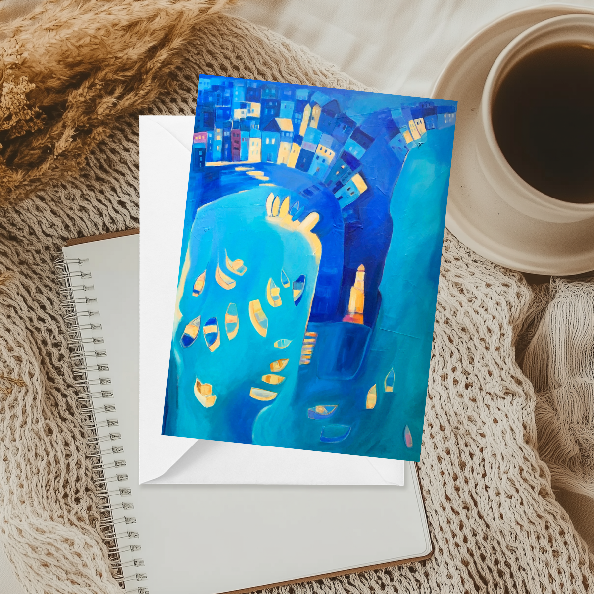 Greeting Card: St Ives In Blue
