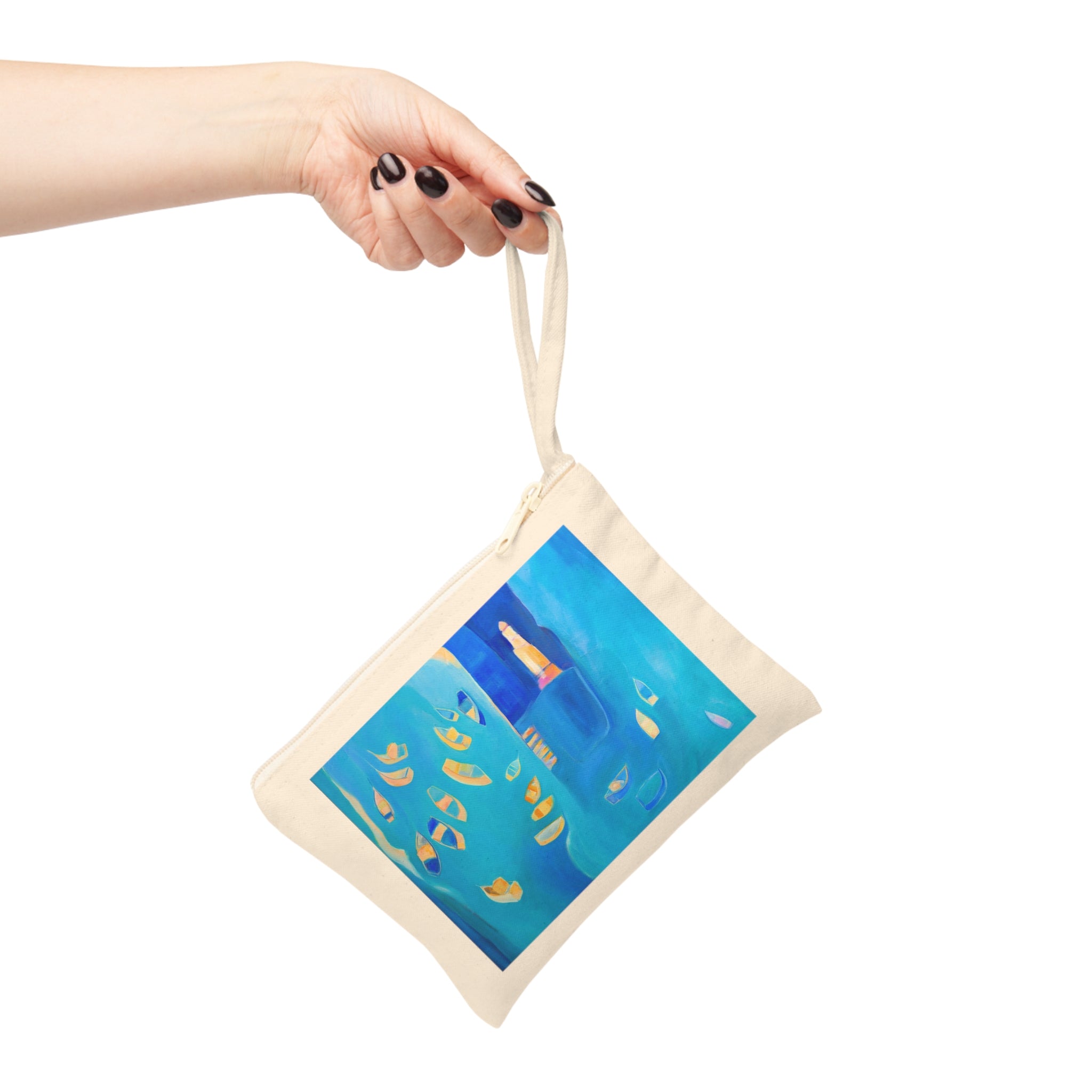 Cotton Accessory Pouch: St Ives In Blue