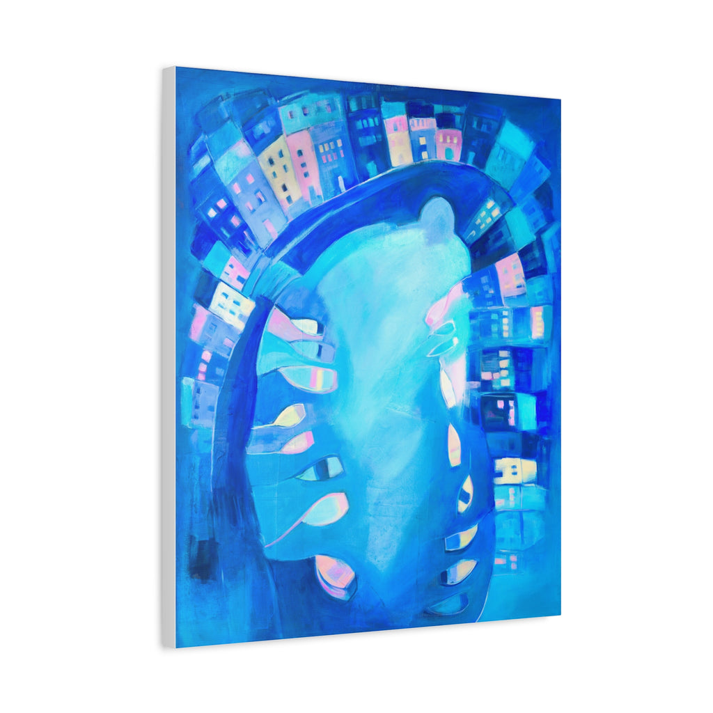 Canvas Print: Polperro In Blue