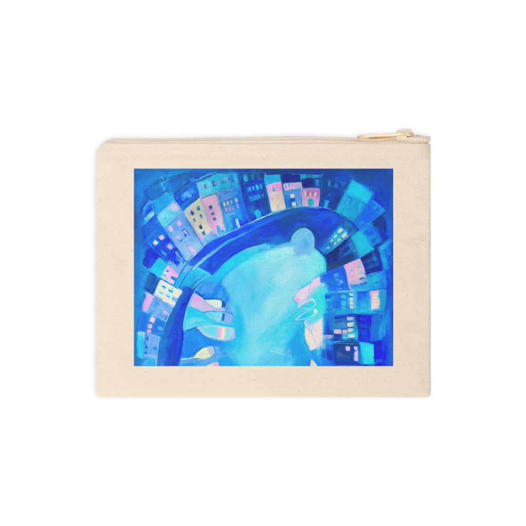 Cotton Accessory Pouch: Polperro In Blue