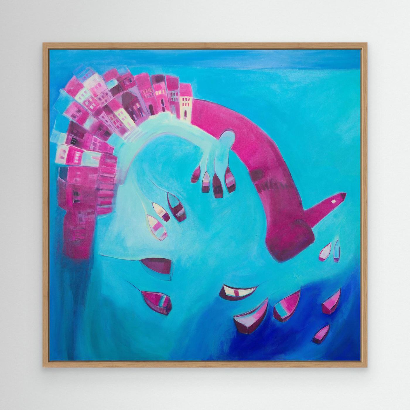 Canvas Print: St Ives In Blue & Pink