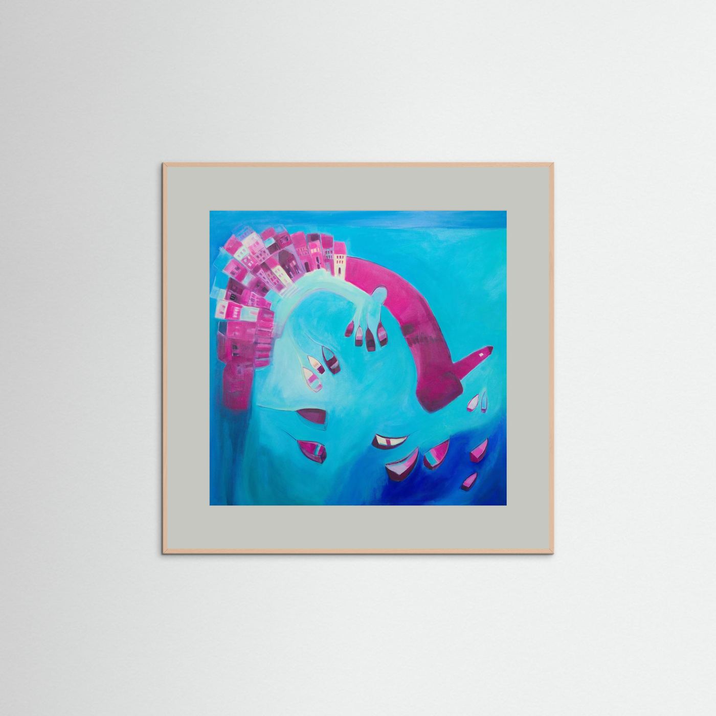 Print On Paper: St Ives In Blue & Pink