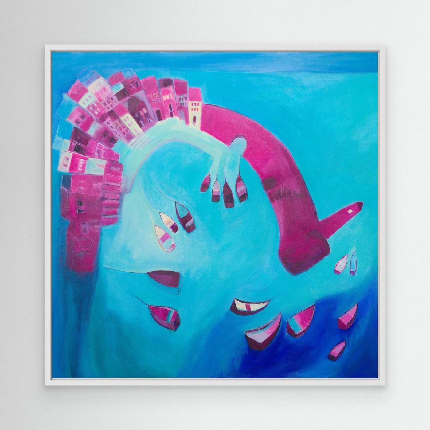 Canvas Print: St Ives In Blue & Pink