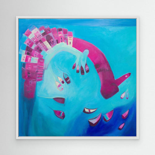 Canvas Print: St Ives In Blue & Pink