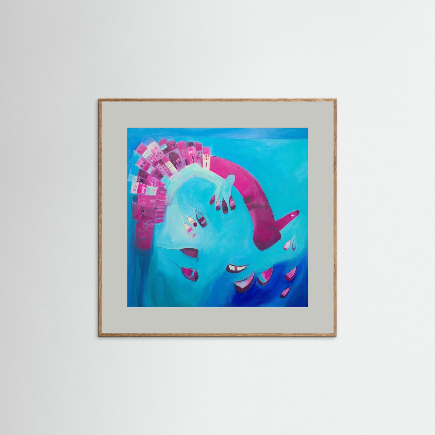 Print On Paper: St Ives In Blue & Pink