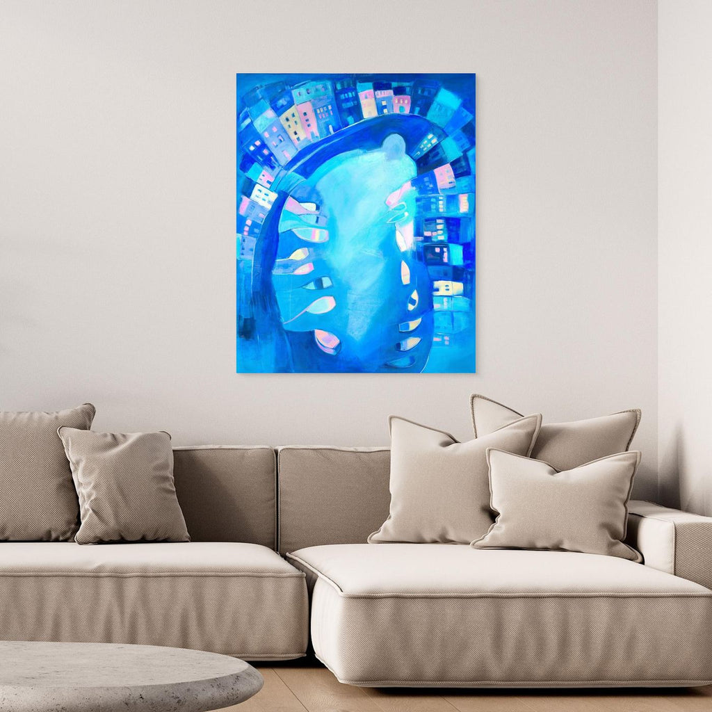Canvas Print: Polperro In Blue