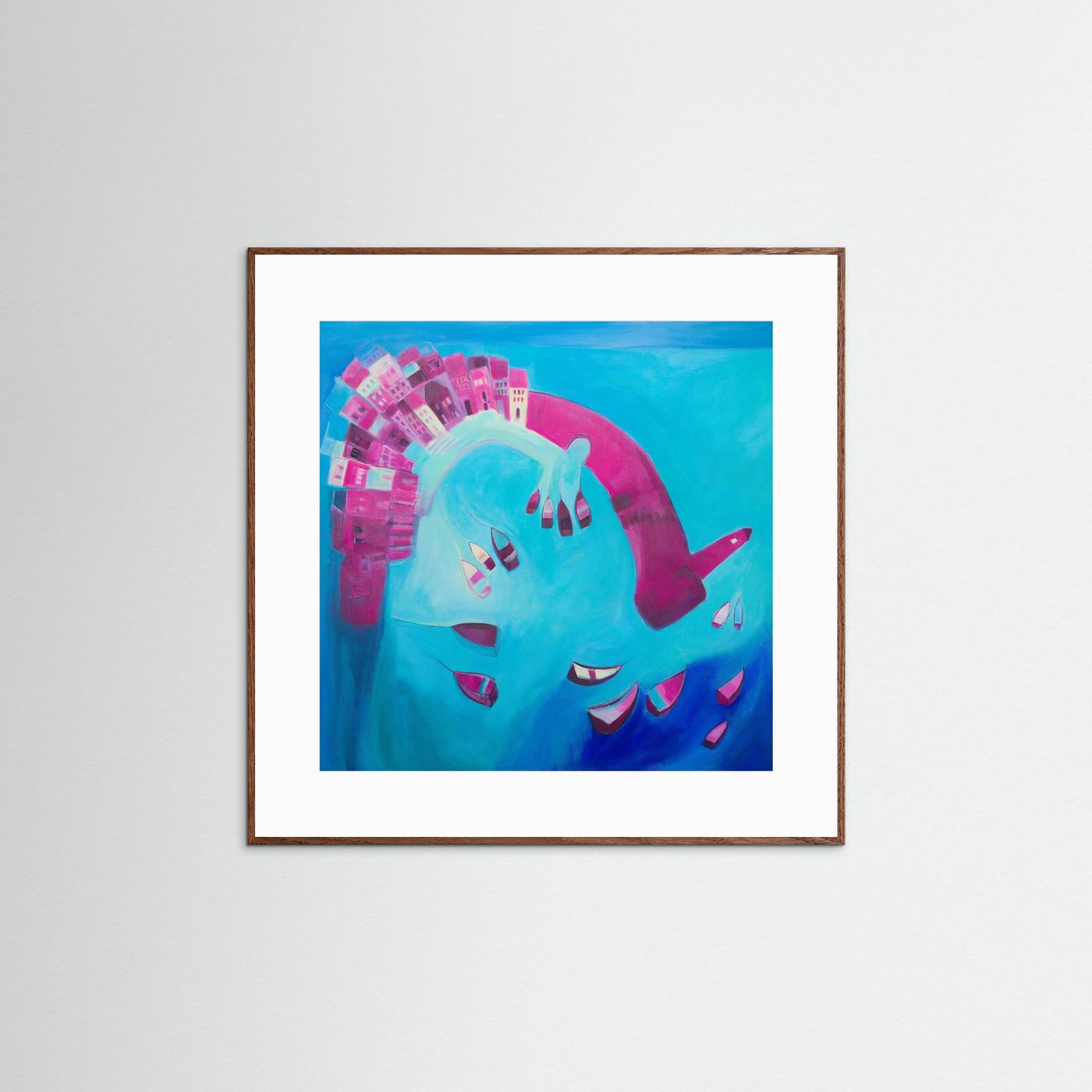 Print On Paper: St Ives In Blue & Pink