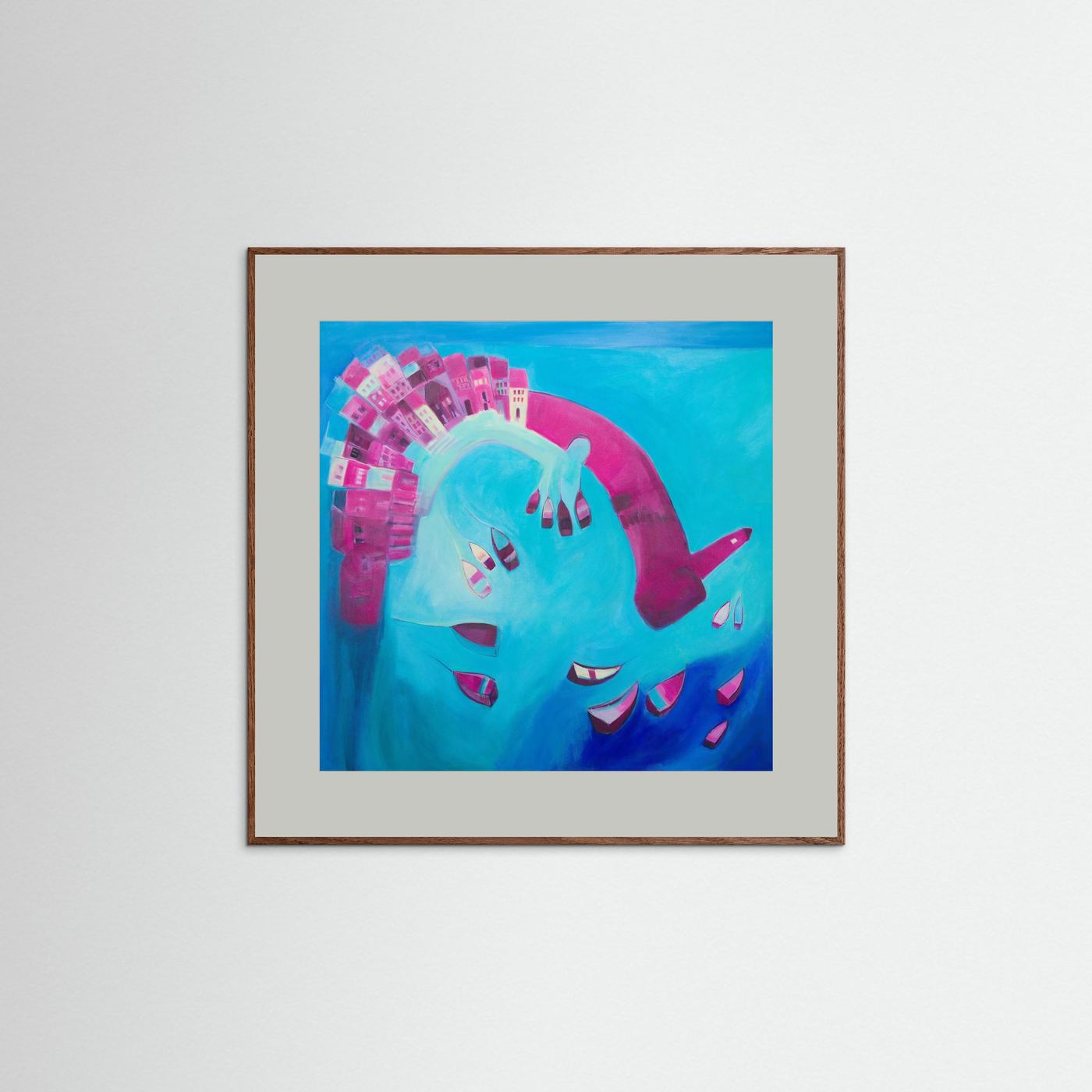 Print On Paper: St Ives In Blue & Pink