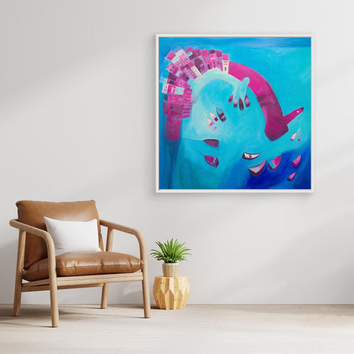Canvas Print: St Ives In Blue & Pink