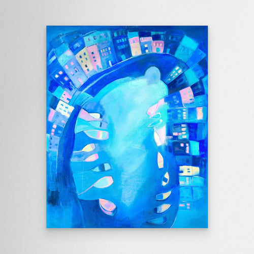 Canvas Print: Polperro In Blue