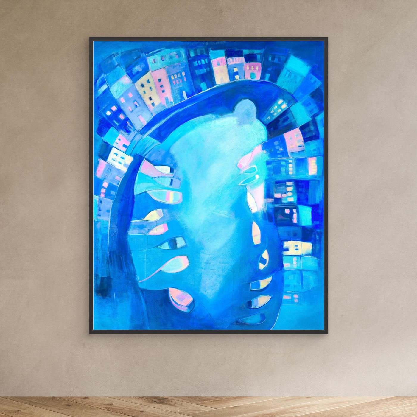 Canvas Print: Polperro In Blue