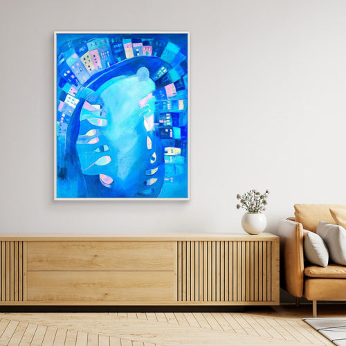 Canvas Print: Polperro In Blue